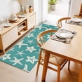 thumbnail image 2 of Kitchen Runner 2 x 6 Ft, Turquoise Starfish Coastal Non-Slip Residential Carpet, Nautical Summer Ocean Abstract Art Indoor Crawling Mats Runner Rugs for Living Room/Dining Room/Bedroom, 2 of 9