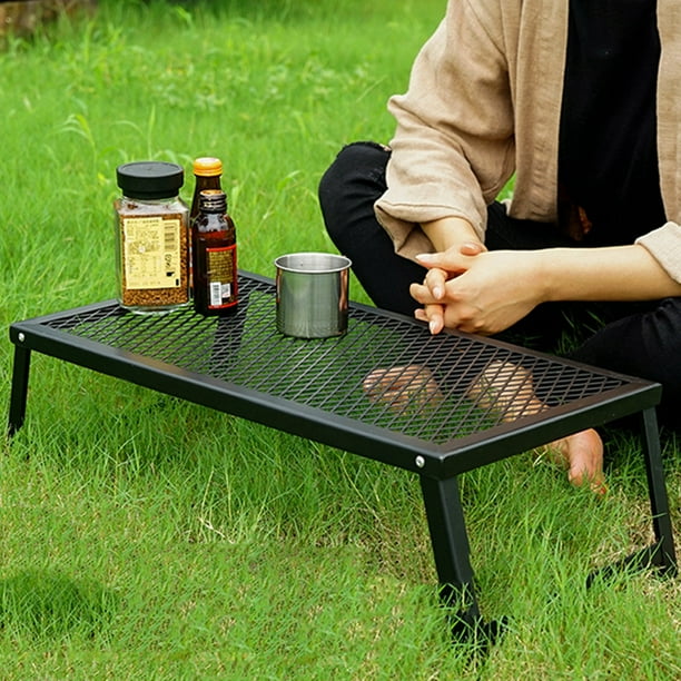 Coofit Metal Camping Table Portable Heat Resistant Mesh Folding