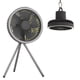 thumbnail image 2 of Ventilador de escritorio portátil con trípode y luz, 10000 mAh, recargable, para exteriores, camping, techo, viajes, tienda de campaña, oficina, senderismo, 2 of 15