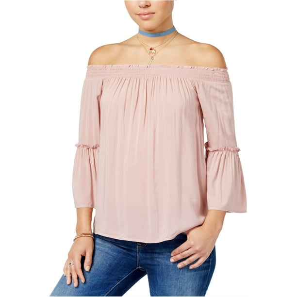 Hippie Rose Rose Womens Cinched Bell-Sleeve Pull-Over Chemisier, Moyen