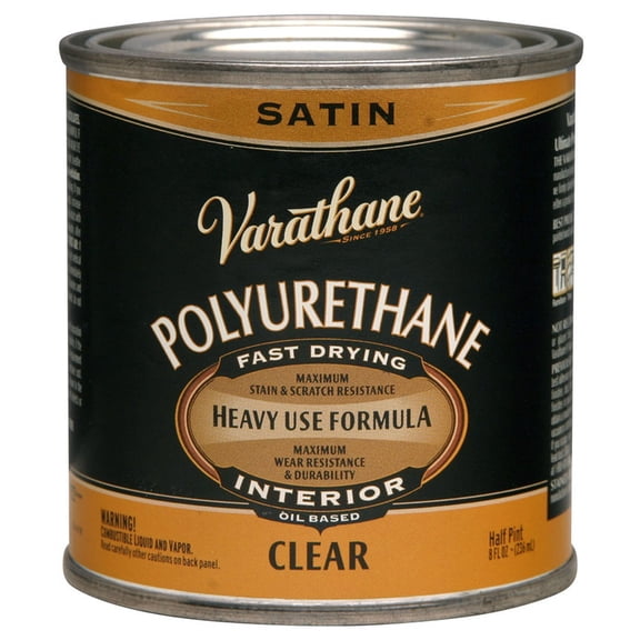 2-Pack of 1/2 pt Rust-Oleum 9161H Clear Varathane Oil-Based Interior Ultimate Polyurethane, Satin