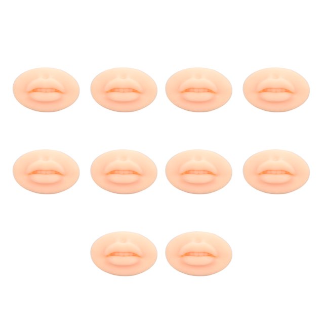 Silicone Lip Model, 10PCS Practice Lips Simulation Easy To Color Soft And Elastic For Lip Tattooing Exercise Light Skin Colour,Dark Skin Colour,Black Skin Colour,Semi