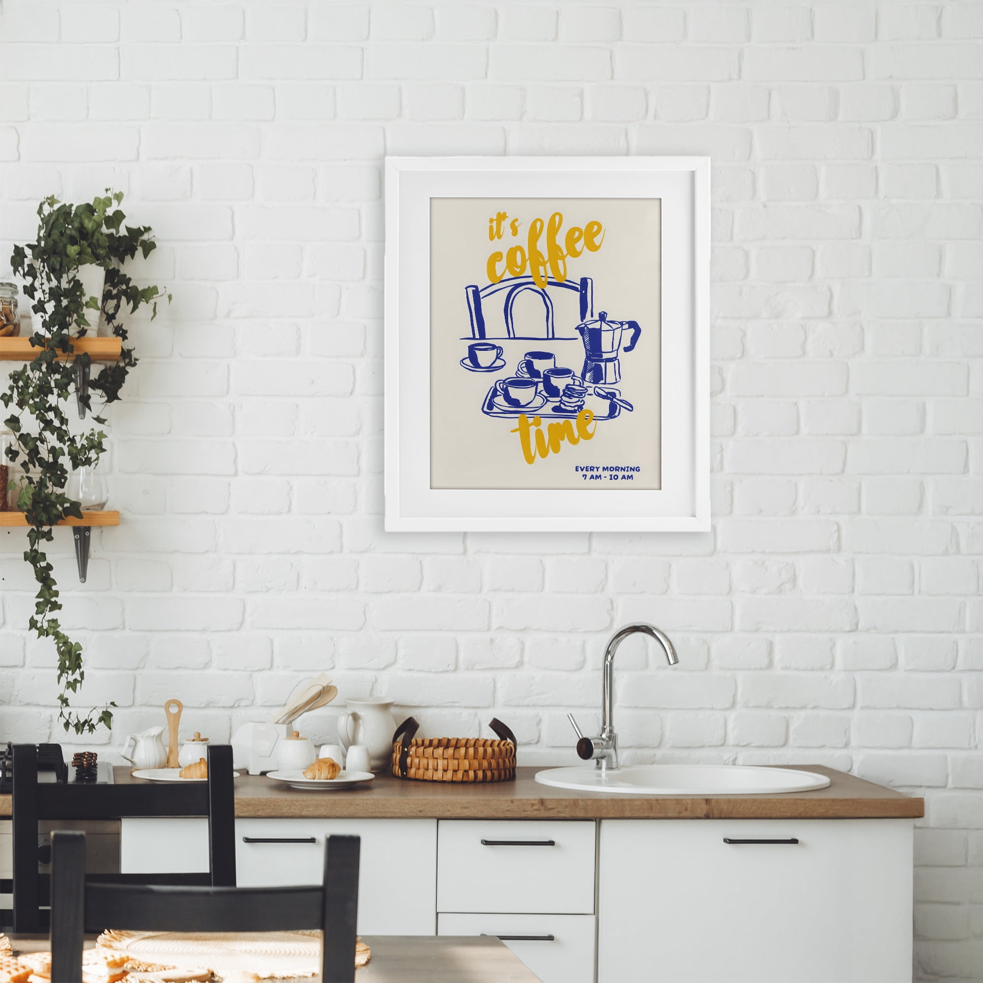 Stupell Industries It's Coffee Time Breakfast Ritual White Framed Print Under Glass, design by The Prints Vibe