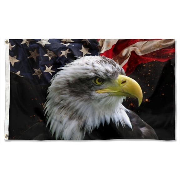 2but Patriotic Eagle Flag Bald Eagles Star and Striped US American Flag Veterans Day Garden Polyester 3x5 FT Indoor Outdoor Banner