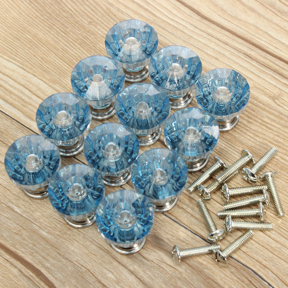 12Pcs/Set 25mm Shape Glass Drawer Cabinet Knobs And Pull Handles Kitchen Door