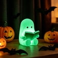thumbnail image 5 of Voglyf Cute Ghost Reading Book Lamp, 3D Resin Halloween Figurine Lamp With Warm Light for Study Room, Party, Indoor Decor, Spooky Season, As A Funny Halloween Gift And Desk Decoration, 5 of 7