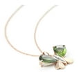 thumbnail image 5 of Galaxy Gold 14K Solid Rose Gold 14" Butterfly Necklace with 6.6 CT Natural Diamonds and Green Amethysts, 14"-24" Sizes, Symbol of Renewal, 5 of 7