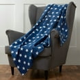 thumbnail image 5 of Dreamscene Flannel Fleece Stars Throw Blanket Super Sof for Kids, Sofa, Travel - 50" x 60" - Super Warm Blanket Navy Blue, 5 of 9
