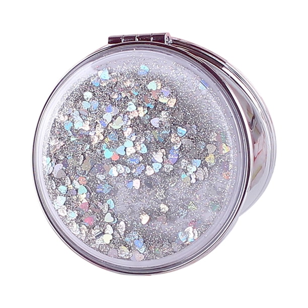 Espejo de bolsillo Mini espejo de maquillaje Quicksand espejo portátil de doble cara