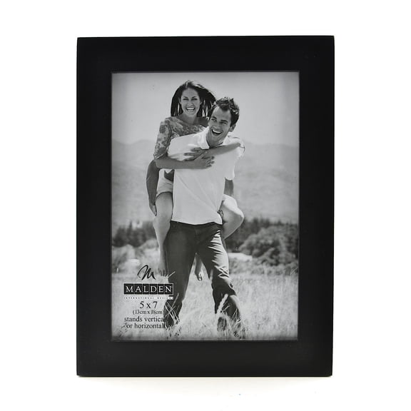 Linear Black Wood Photo Frames 5 in. x 7 in. (pack of 2)