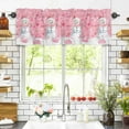 thumbnail image 3 of Christmas Pink Snowman Valances for Windows Xmas Balls Snowflake Rod Pocket Curtain Valance Window Treatment Short Curtains for Kitchen Living Room, 60"x14", 3 of 5