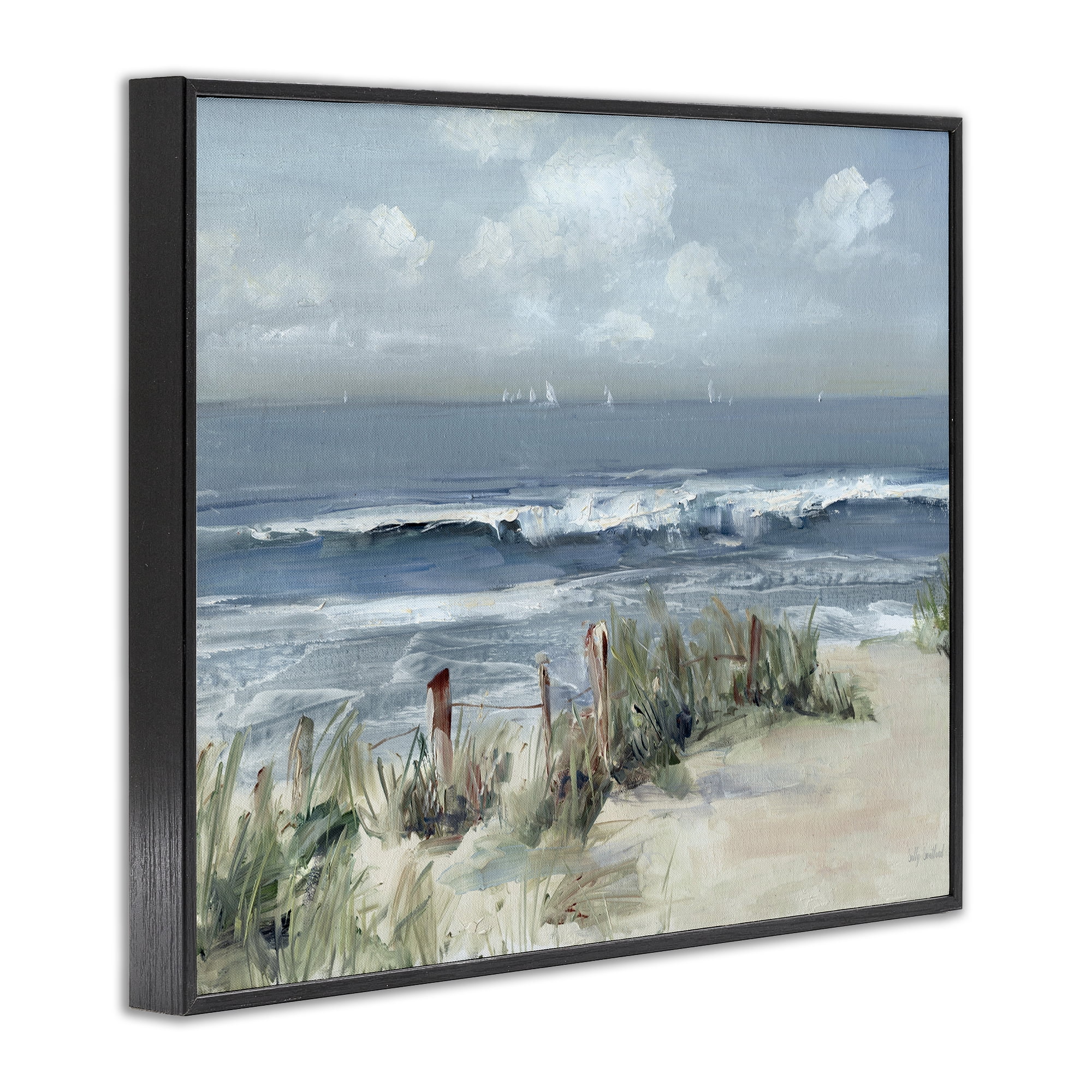 Stupell Industries Brushed Expression of Coast Black Framed Giclee Art, design by Sally Swatland