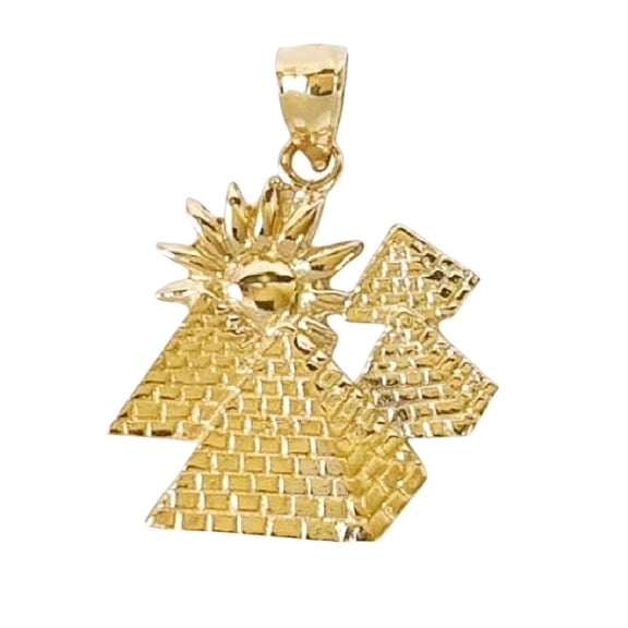 14K Yellow Gold Egyptian Pyramid Pendant
