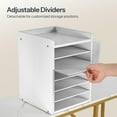 thumbnail image 5 of Adjustable Countertop Mail Sorter, 6 Tier Wooden Paper Organizer, Vertical Literature Organizer with Side Storage, Office Mailbox Cubbies, Classroom Mailbox, for Home, Office, White, 5 of 18