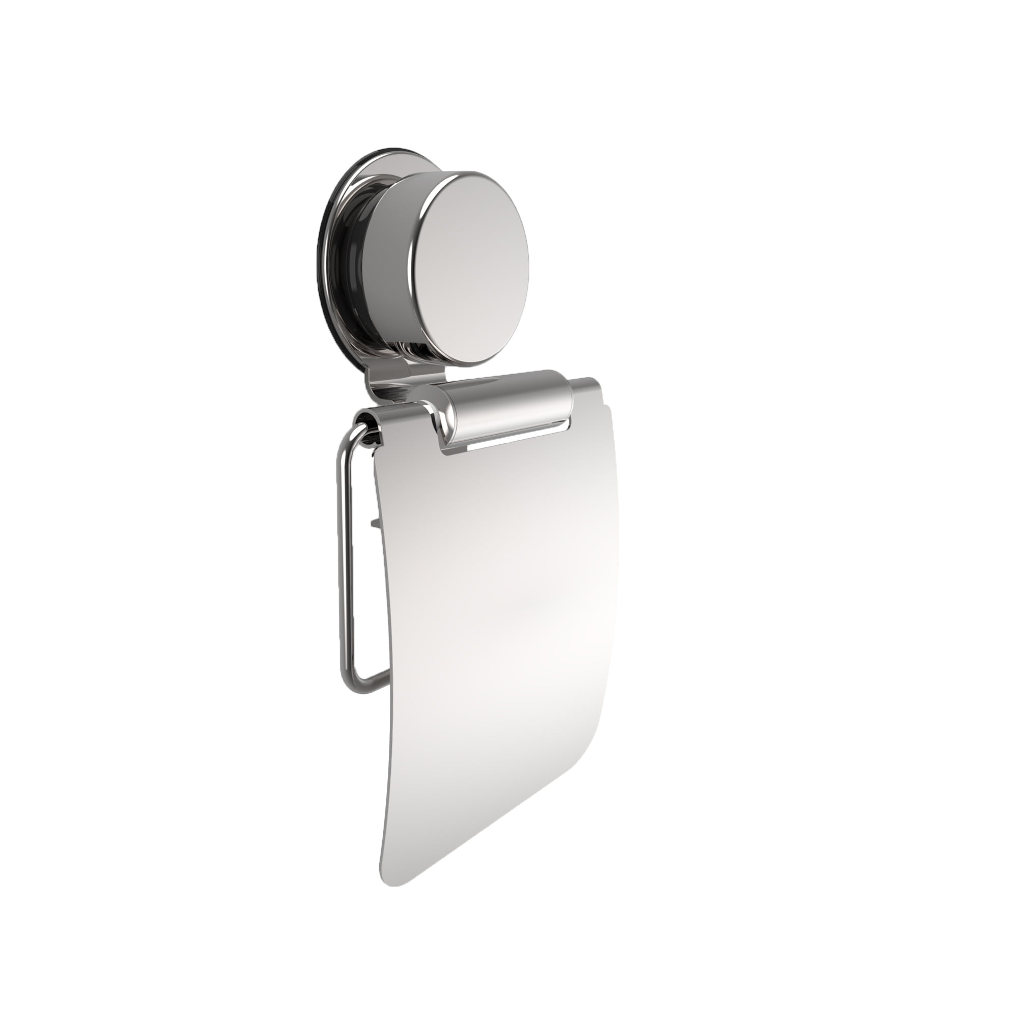Wall Mounted Toilet Paper Roll Holder With Flap Tissue Dispenser Twist Lock Stainless Steel Suction Cup For Bathroom By Somerset Home