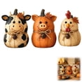 thumbnail image 6 of Farm Animal Pumpkin Figurines - Fall Figurines for Thanksgiving Table Decor, Fall Shelf Decor & Primitive, Cow Decor for Home Halloween Harvest Indoor Shelf Bookshelf Table Windowsill, 6 of 9
