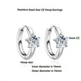 thumbnail image 5 of Cubic Zirconia Hoop Earrings for Women, Heart Star Square Teardrop Triangle Rectangle Horse Eye Round CZ Stainless Steel Huggie earrings, 5 of 7