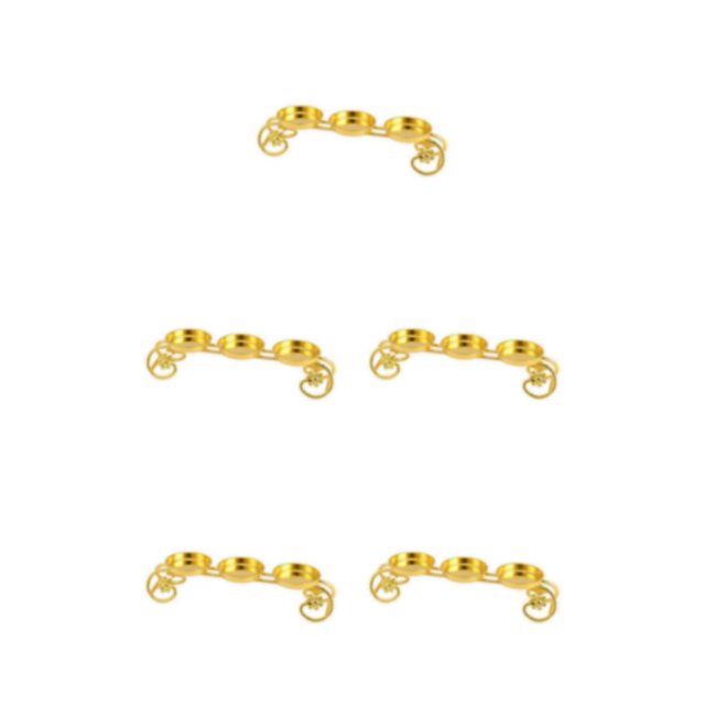 Transemion Candle Holder Candlestick Ghee Lamp Menorah Meditation for Study Restaurant Gold 18×5×5cm 5Set