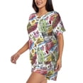 thumbnail image 2 of Picia America Landmarks1 Pajamas Sets for Women Soft Short-Sleeved Pjs with Lounge Shorts Two Piece Sleepwear-Large, 2 of 9
