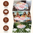 thumbnail image 6 of Colorful Coral Round Tablecloth 55-60 Inch Round Fitted Table Cloth with Elastic Edge, Coastal Ocean Abstract Gradient Sea Waterproof Table Cover Protector for Outdoor Picnic Party Dining, 6 of 6