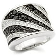 thumbnail image 1 of Bague en Laiton Rhodium + Ruthénium avec AAA Grade CZ en Jet pour Femme Jet Pierre Couleur Style 0W242 Taille 5, 1 of 5