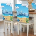 thumbnail image 2 of Welcome Summer Beach Chair Covers Set of 6 Coastal Watercolor Blue Ocean Starfish Shell Slipper Chair Back Covers Stretch Removable Washable Slipcovers Protector for Dining Room Kitchen Party Decor, 2 of 9