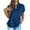 Dark Blue, variant on Uaswgudfs Women's Cotton & Linen Short Sleeve V-Neck Casual Tunic Blouse – Loose Shirt Top