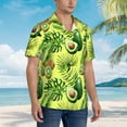 thumbnail image 5 of Haiem Kiwi and Avocado Printed Hawaiian Shirt for Men - Men’s Casual Beach Summer Shirts - Stretch Fabric with Modern Fit-Large, 5 of 9