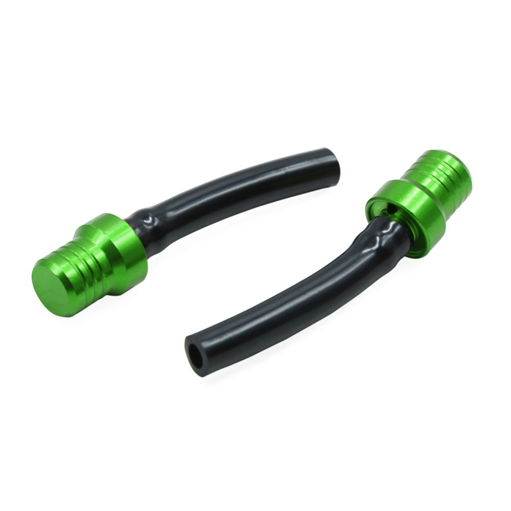 2pcs Green Motorcycle Gas Fuel Tank Cap Valve Vent Breather Pipe Two