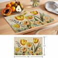thumbnail image 6 of Yellow Tulip Placemats Set of 1, Watercolor Floral Retro Linen Non-Slip Place Mats Washable Table Mats for Kitchen Dining Table Decorations Indoor/Outdoor, 6 of 9