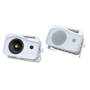 PYLE PLMR25 - 4 Inch Marine Speaker - 3 Way Waterproof and Weather Resistant Outdoor Audio Stereo Sound System with 300 Watt Power, 4''P.P Injection Cone Woofer and Mini Box Design
