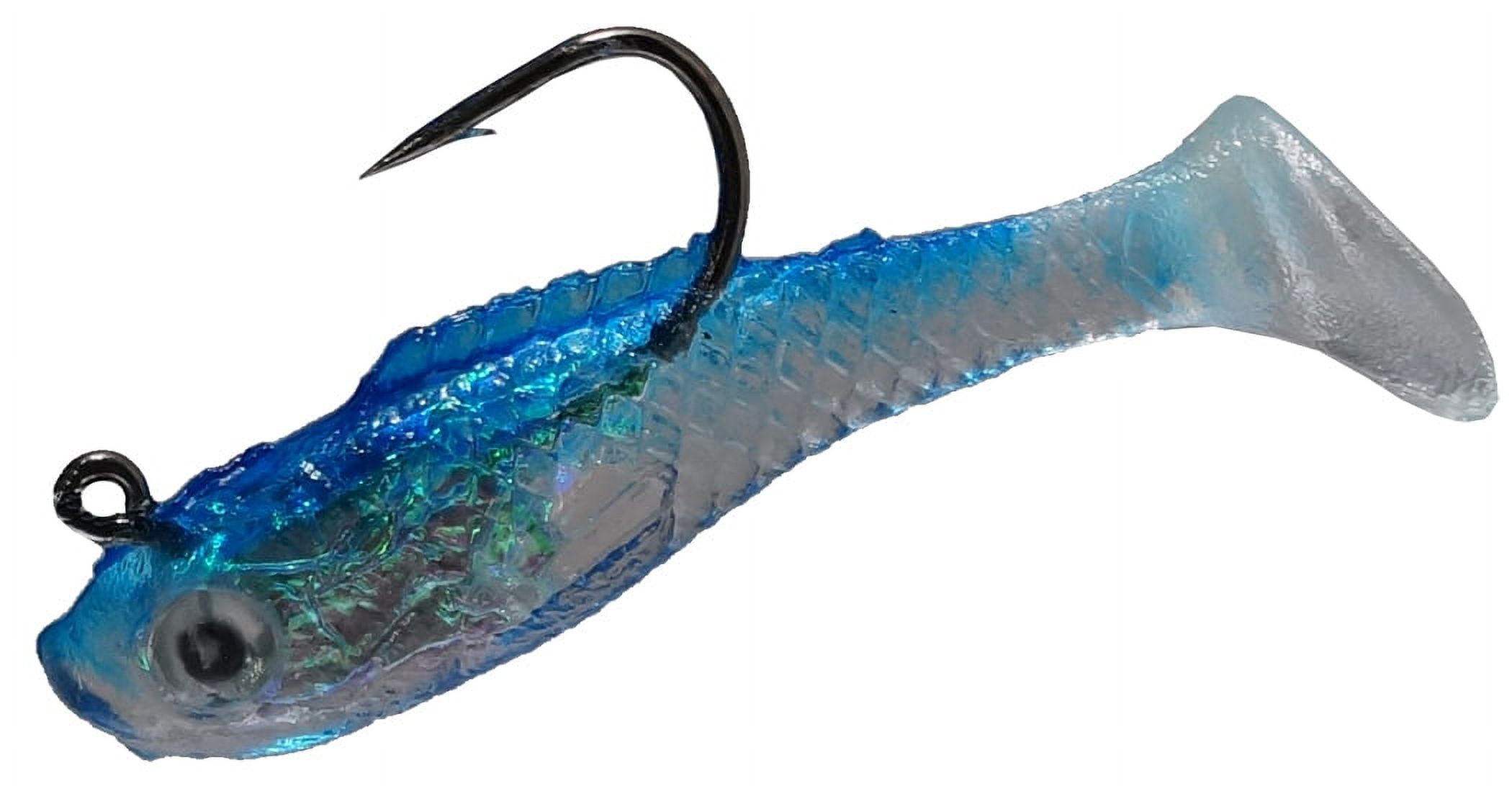 (2 pack) Creme Lure 1.5" Blue Back Paddle Tail Shad Fishing Lures for Bass, 3-Count