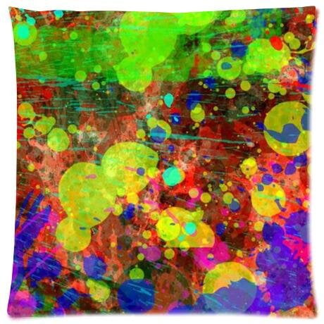 BOSDECO Paint Splatter Pillow Case Pillowcases Cushion Case Cover 18x18 inches