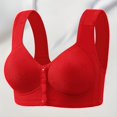 thumbnail image 2 of Arlun,Front Button Closure Bras for Older Women Senior Wireless Front Snap Lightly Bras 2025 Full Coverage Thin Cups Breathable Push up Bras No Underwire Tank Top Style Bra Red 46, 2 of 7