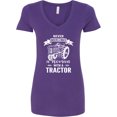 thumbnail image 3 of Inktastic Tractor Woman Women's V-Neck T-Shirt, 3 of 5
