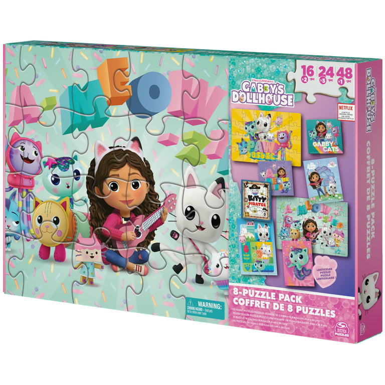 Gabby's Dollhouse, 8-Puzzle Pack 16-Piece 24-Piece 48-Piece Jigsaw