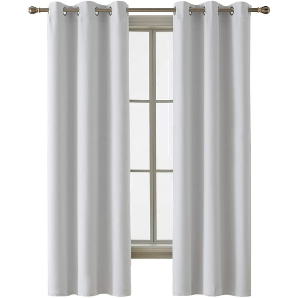 Deconovo Thermal Insulated Blackout, Room Darkening Curtains White