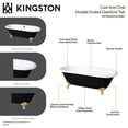 thumbnail image 5 of Aqua Eden VBTND663013NB2 66-Inch Cast Iron Oval Double Ended Clawfoot Tub (No Faucet Drillings) in Black/White/Polished Brass, 5 of 5