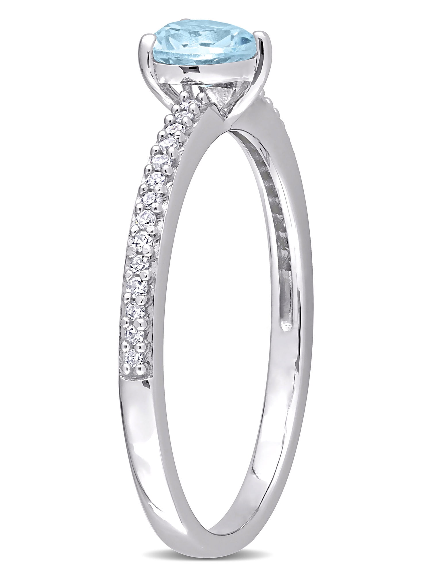 Everly Women's Topaz and Diamond 10k White Gold Ring