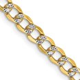 thumbnail image 1 of Quality Gold PWF100-18 Chaîne Gourmette 14K Jaune & Rhodium 4.3 mm Semi-Solide avec Pav Rhodium 18 Po, 1 of 1