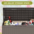 thumbnail image 2 of Homall 100-Gallon Outdoor Resin Deck Box for All-Weather Use Lockable Waterproof Storage Solution with Cushion Storage,Dark Brown, 2 of 7