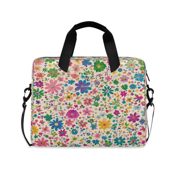 16inch Laptop Briefcase, Business Laptop Bag with Detachable Strap & Padded Compartment, Water-Resistant Polyester,Watercolor