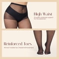 thumbnail image 2 of Manzi 4 Pack Plus Size Pantyhose for Women Sheer Stocking Black XL, 2 of 7