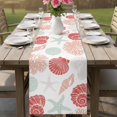 thumbnail image 4 of Red Orange Coastal Table Runner 72 Inches, Starfish Shell Coral Summer Beach Ocean Bed Runner Dresser Scarves Tabletop for Indoor Outdoor Parties/Ceremony/Banquet, 16" x 72", 4 of 9