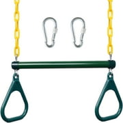 18" Trapeze Swing Bar Rings 48" Heavy Duty Chain Swing Set Accessories with Locking Carabiners Monkey Bars for Backyard, Playground