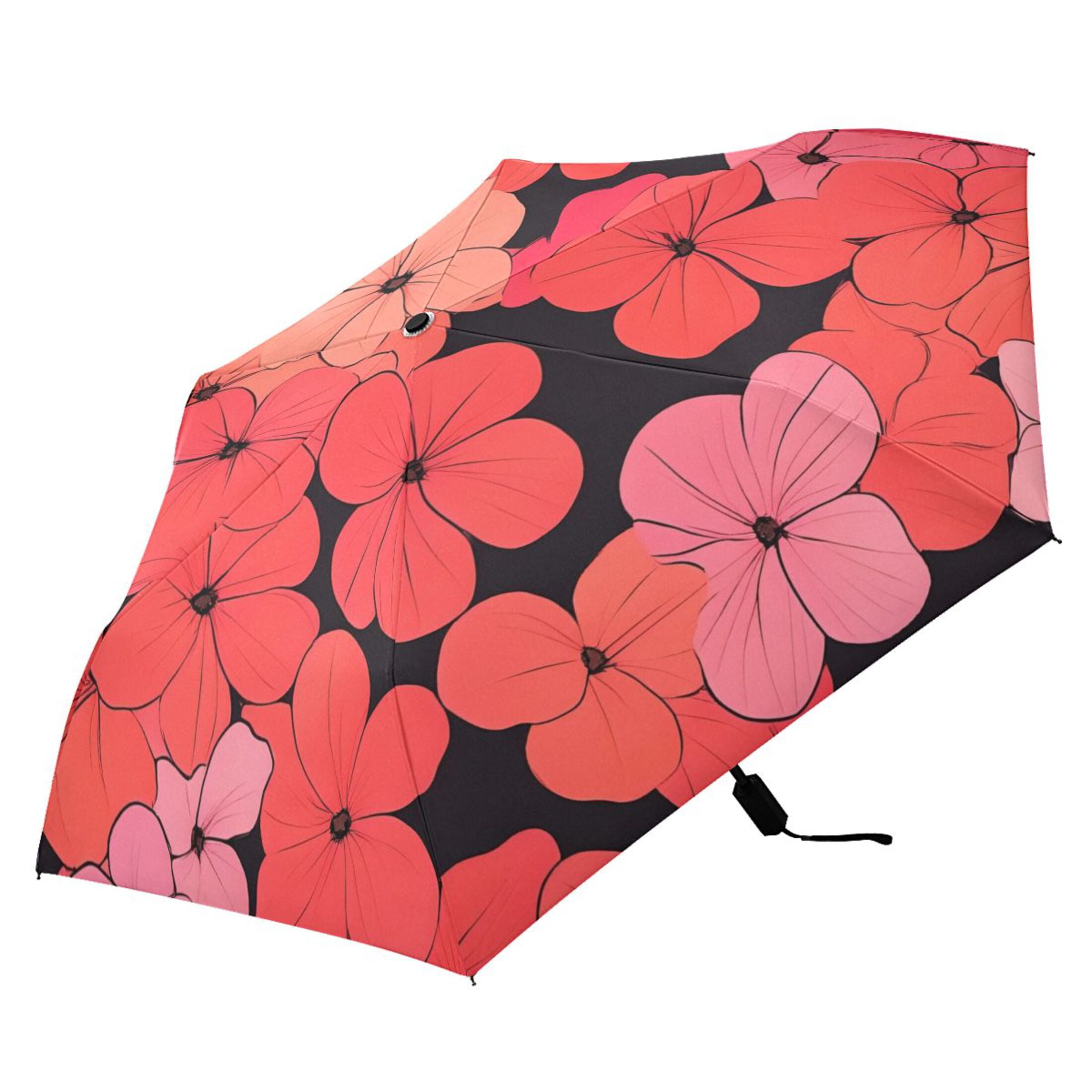 ALAZA Elegant Flowers-r5 UPF 50+ Compact Folding Umbrella for Rain Travel Umbrella Packable