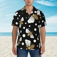 thumbnail image 4 of Daiia Honey Bees at Night Hawaiian Shirt for Men Gentle Cotton Regular Short Sleeve Casual-X-Large, 4 of 9