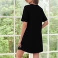thumbnail image 5 of Sleep Shirts for Women Nightgown Short Sleeves T shirt Night Dress Round Neck Womans Nightgown with Pocket S-XXL Black, 5 of 7