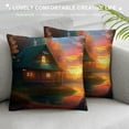 thumbnail image 3 of Orinice Sunset Graphic Decorative Cushion Throw Pillow Cover for Home Couch Living Room Bed Sofa Autumn Style Pillow Case 1PC 18x18in, 3 of 5