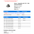 thumbnail image 2 of Starter - Compatible with 1975 - 1986 Chevy K5 Blazer 1976 1977 1978 1979 1980 1981 1982 1983 1984 1985, 2 of 2